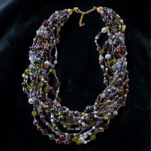 Joan Rivers Czech Glass 12 Strand Torsade Necklace Statement